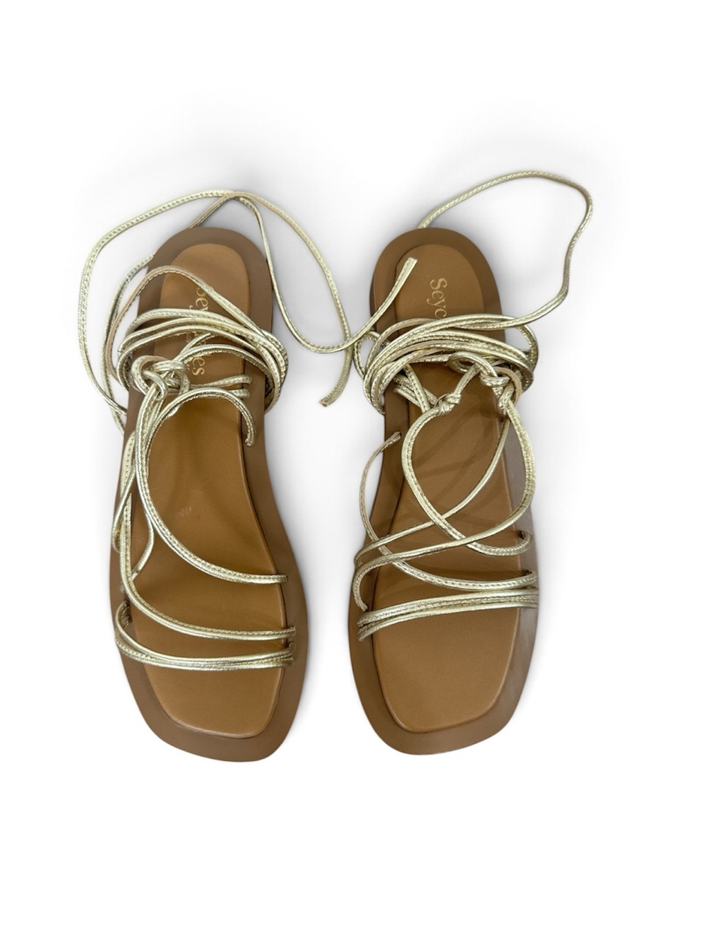 NWT Seychelles Lilac Two Ankle Wrap strappy lace up Sandals vacation leather 9